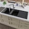 Alfi Brand Black 46" Dbl Bowl Granite Composite Kitchen Sink W/ Drainboard AB4620DI-BLA - alternate 1